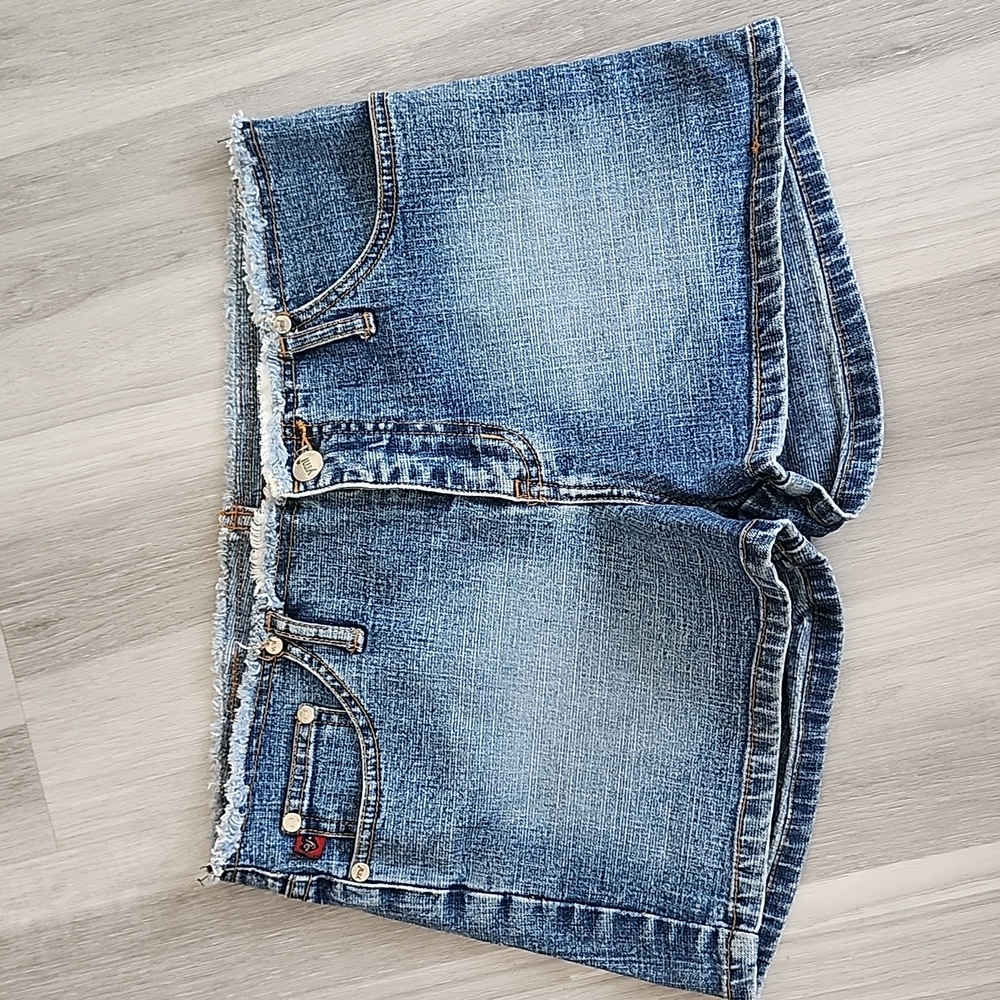 Fringe Top Jean Shorts